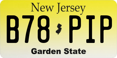 NJ license plate B78PIP