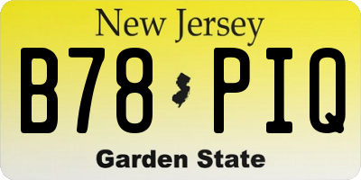 NJ license plate B78PIQ