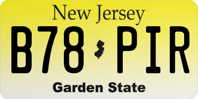 NJ license plate B78PIR