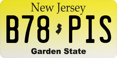 NJ license plate B78PIS