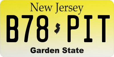 NJ license plate B78PIT