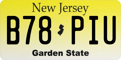 NJ license plate B78PIU