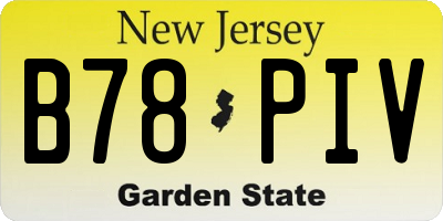 NJ license plate B78PIV
