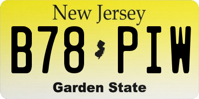NJ license plate B78PIW
