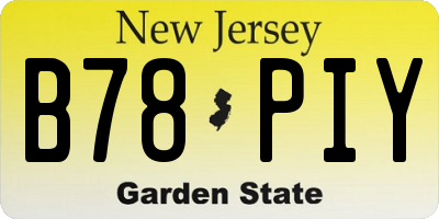 NJ license plate B78PIY