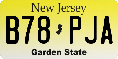 NJ license plate B78PJA