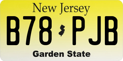 NJ license plate B78PJB