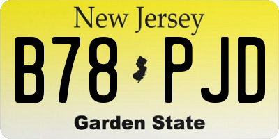NJ license plate B78PJD