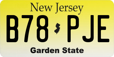 NJ license plate B78PJE