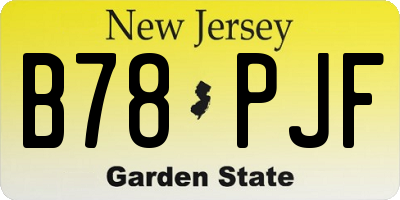 NJ license plate B78PJF