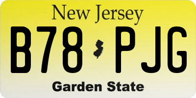 NJ license plate B78PJG