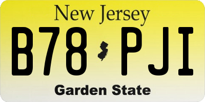 NJ license plate B78PJI