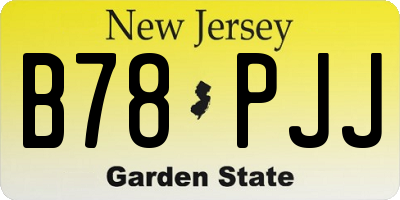 NJ license plate B78PJJ