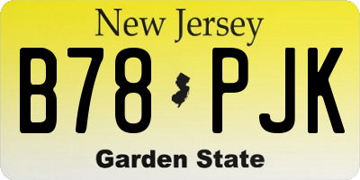 NJ license plate B78PJK
