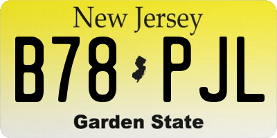 NJ license plate B78PJL