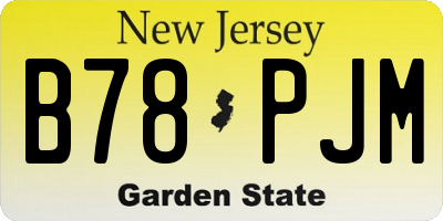 NJ license plate B78PJM
