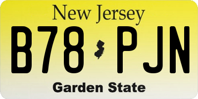 NJ license plate B78PJN