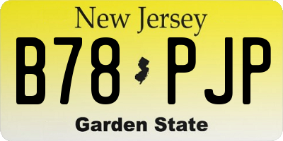 NJ license plate B78PJP
