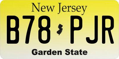 NJ license plate B78PJR