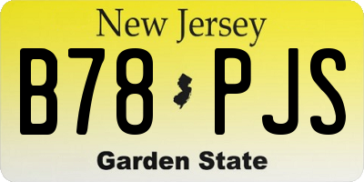 NJ license plate B78PJS