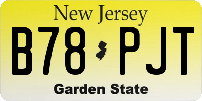 NJ license plate B78PJT
