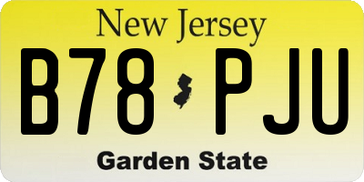 NJ license plate B78PJU