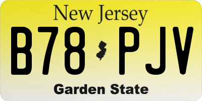 NJ license plate B78PJV
