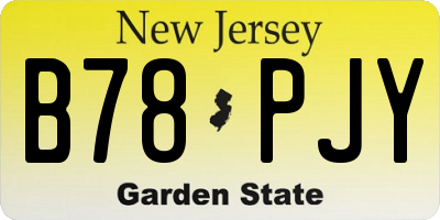NJ license plate B78PJY