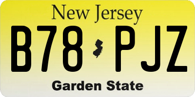 NJ license plate B78PJZ