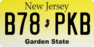 NJ license plate B78PKB