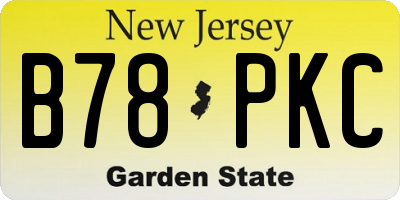 NJ license plate B78PKC