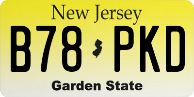 NJ license plate B78PKD