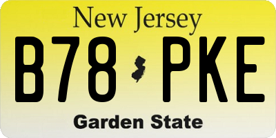 NJ license plate B78PKE