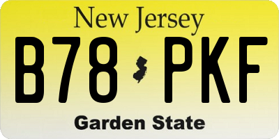 NJ license plate B78PKF