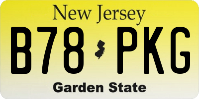 NJ license plate B78PKG