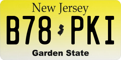 NJ license plate B78PKI