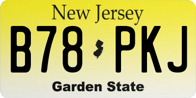 NJ license plate B78PKJ