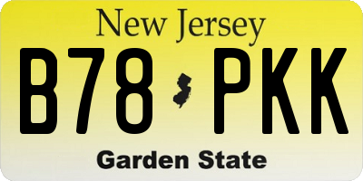 NJ license plate B78PKK