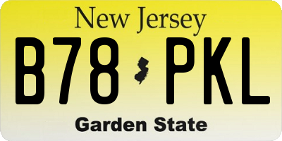 NJ license plate B78PKL