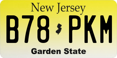 NJ license plate B78PKM