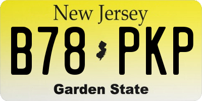NJ license plate B78PKP