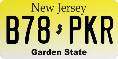NJ license plate B78PKR