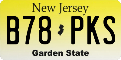 NJ license plate B78PKS