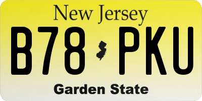 NJ license plate B78PKU