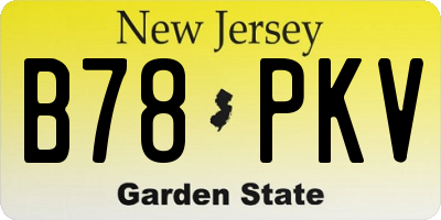 NJ license plate B78PKV