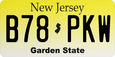 NJ license plate B78PKW