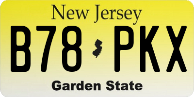 NJ license plate B78PKX