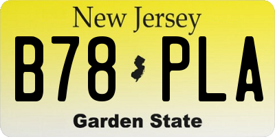 NJ license plate B78PLA