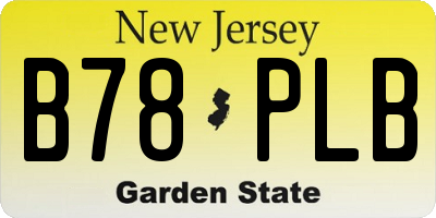 NJ license plate B78PLB