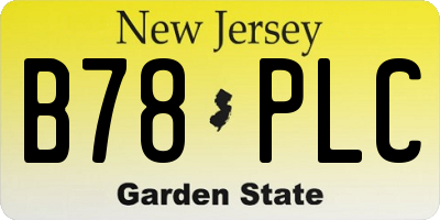 NJ license plate B78PLC